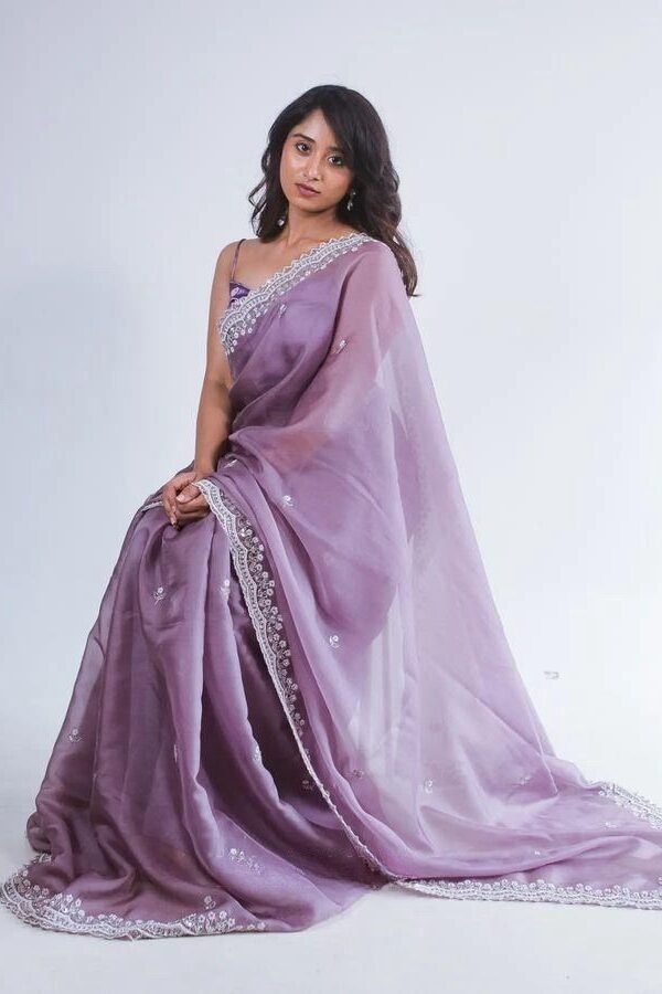 Morpech Colour Shinning pure crystal silk Jimmy choo sarees