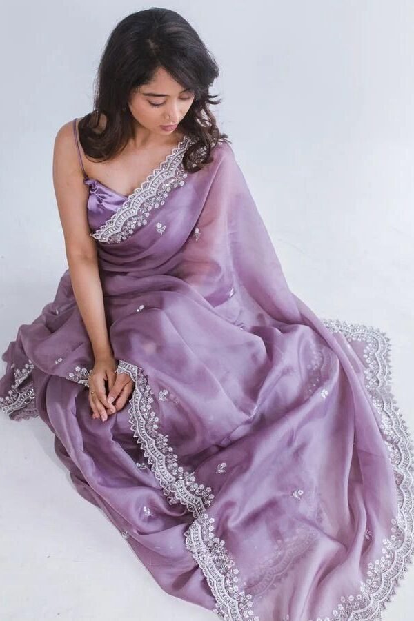 Morpech Colour Shinning pure crystal silk Jimmy choo sarees
