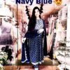 Navy Blue Colour Rayon Fabric bandhani Kurtis