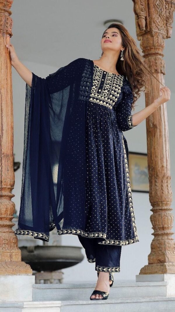 Nevy Blue Colour New Reyon beautiful suit