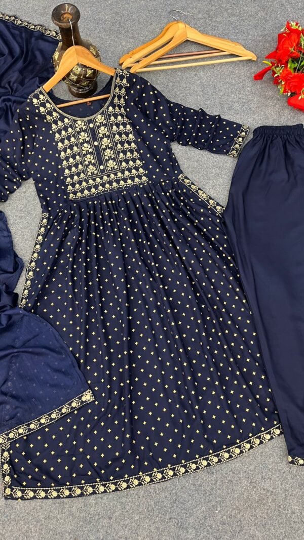 Nevy Blue Colour New Reyon beautiful suit