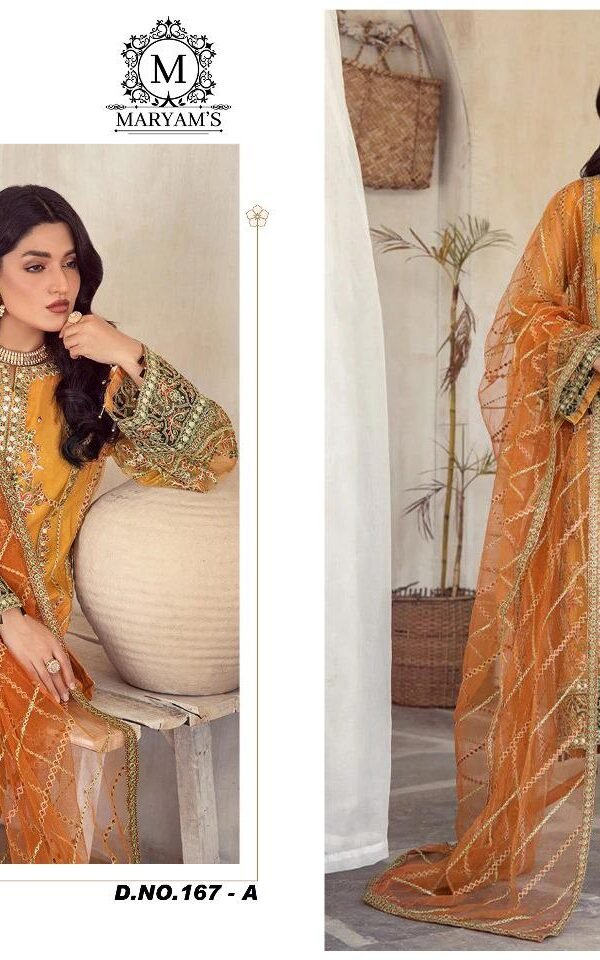 Orange Colour Heavy Soft Organza Suits