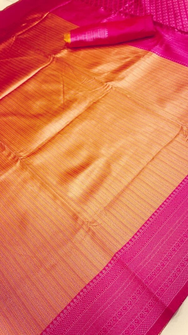 Orange Colour SOFT LICHI SILK CLOTH Sarees