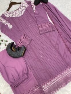 Purple Colour GEORGETTE WITH SEQUENCE EMBROIDERY WORK Suit