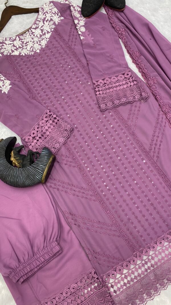 Purple Colour GEORGETTE WITH SEQUENCE EMBROIDERY WORK Suit