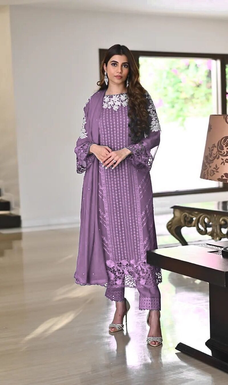 Purple Colour GEORGETTE WITH SEQUENCE EMBROIDERY WORK Suit