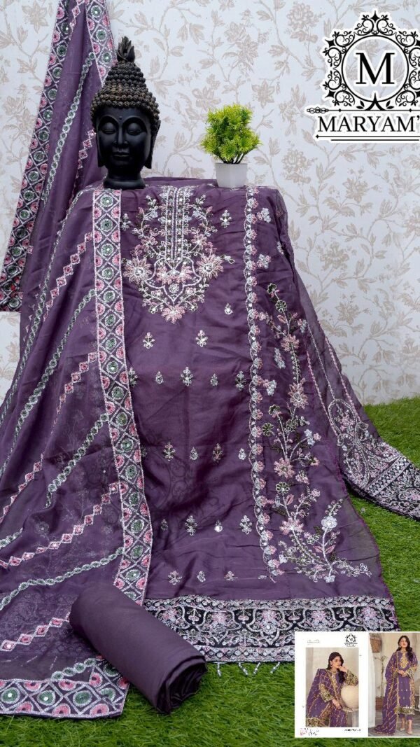 Purple Colour Heavy Soft Organza Suits