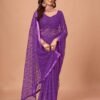 Purple Colour SOFT NET SAREE
