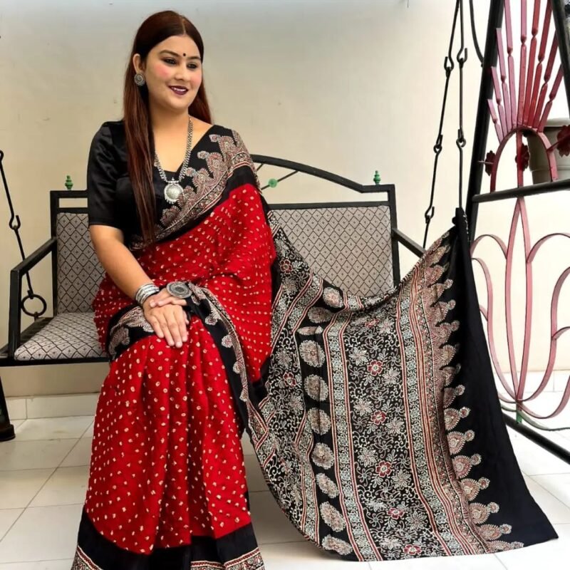 Beautiful AJRAKH Digital Prints Patch Work Muslin suit set
