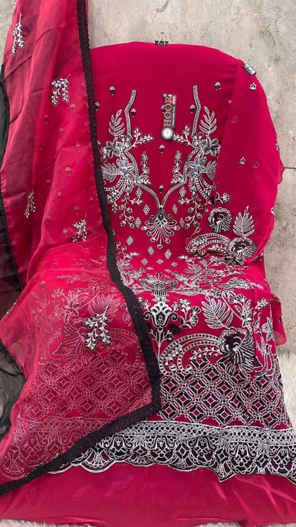 Red Colour FOX GEORGETTE Suits