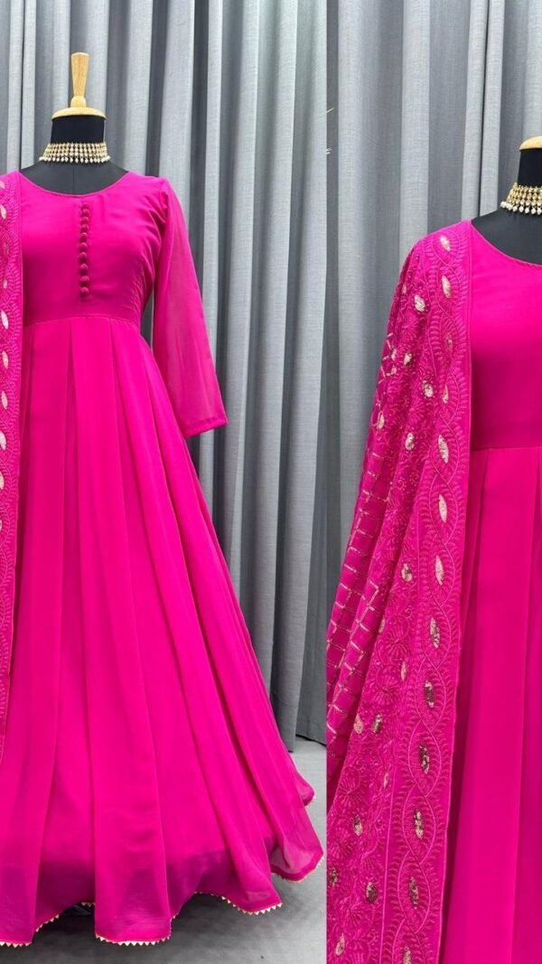 Red Colour Gorgette Embroidery with Sequnce Dresses