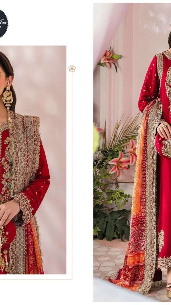 Red Colour Jorjet With Havy Embroidery Work Suits