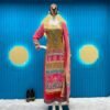 Red Colour Maslin Printed,Embroidered Suit