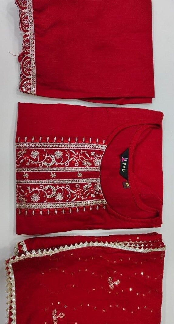 Red Colour Viscose Rayon Kurtis