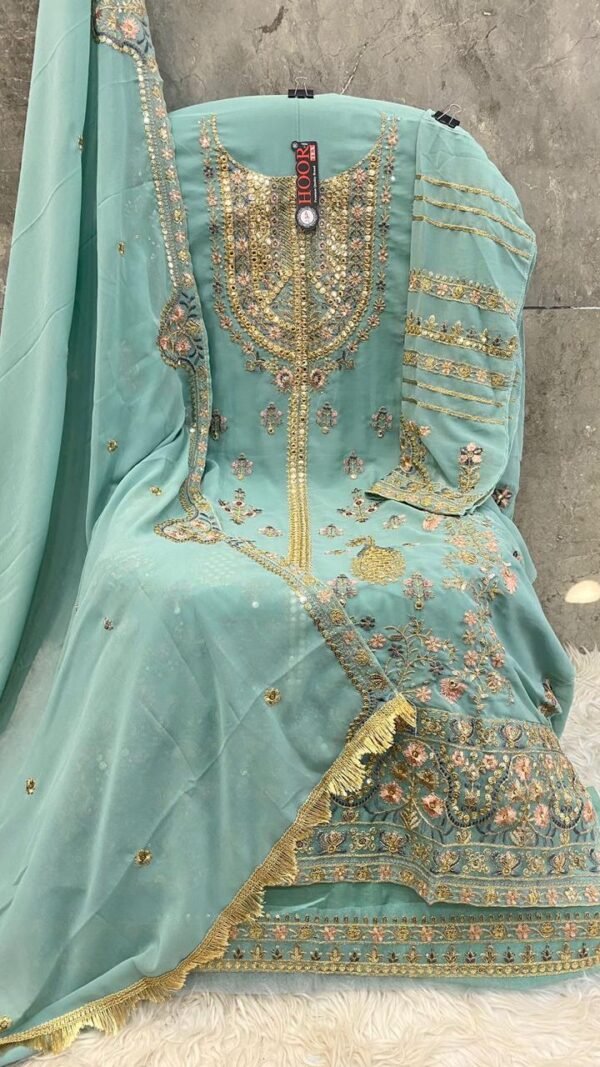 Sky Blue Colour FOX GEORGETTE Suits