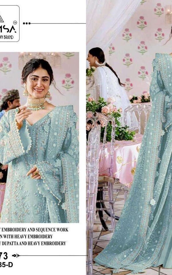 Sky Blue Colour Heavy Pure Fox Georgette Suits