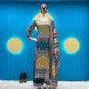 Sky Blue Colour Maslin Printed,Embroidered Suit
