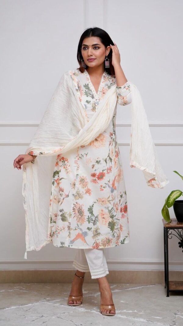 White Color Kurti Suit