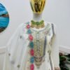 White Colour Chinon Silk Party Top Pent & Dupatta