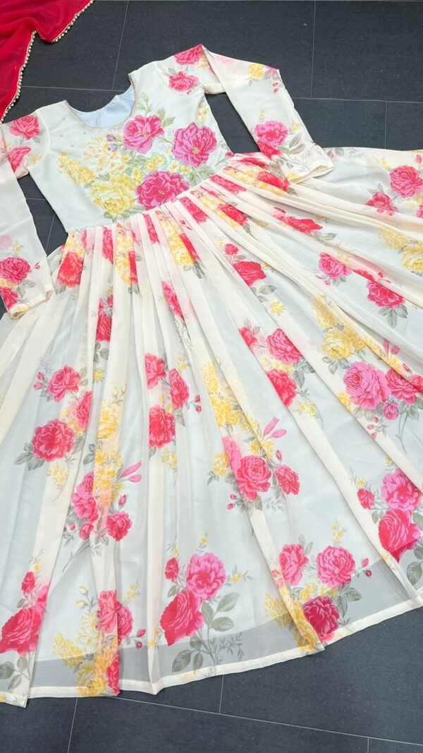 White Colour Fox Gorgette Dresses