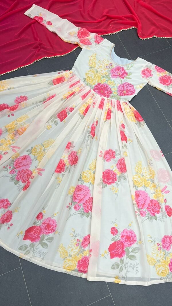 White Colour Fox Gorgette Dresses