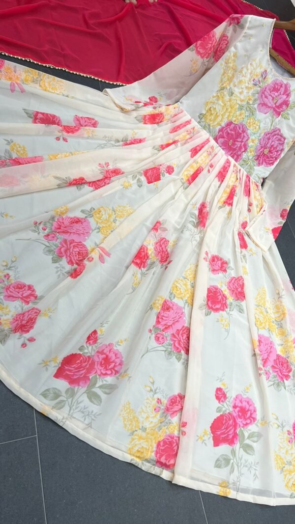 White Colour Fox Gorgette Dresses
