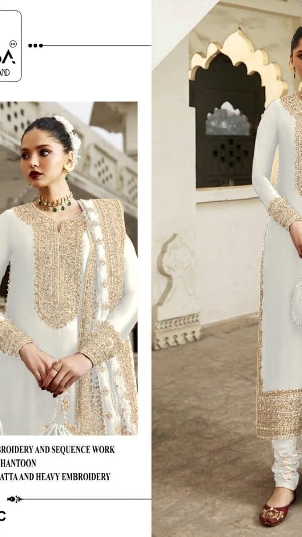 White Colour Heavy Pure Fox Georgette Suits