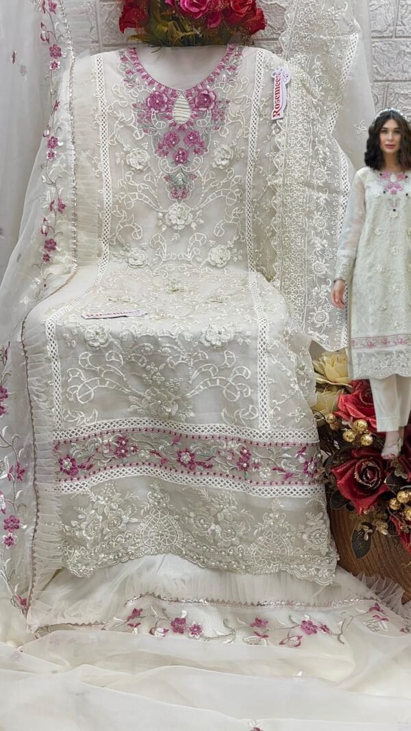 White Colour ORGANZA EMBROIDERED Suits