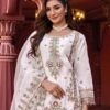 White Colour top organza embrodairy Suits