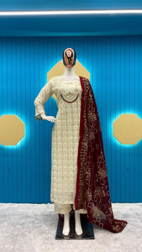Yellow Brown Colour FAUX GEORGETTE Suit
