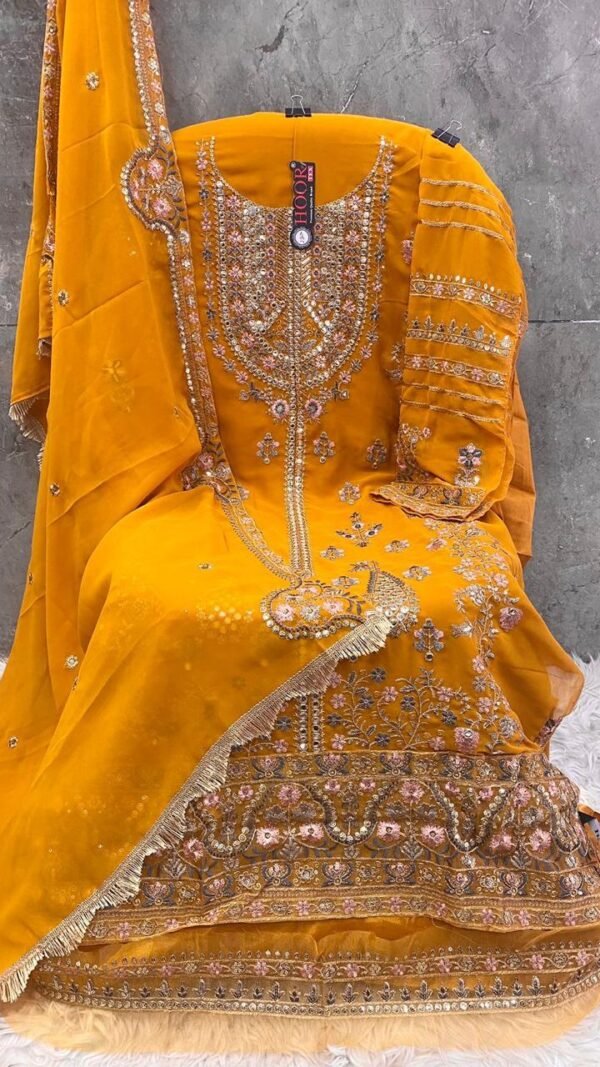 Yellow Colour FOX GEORGETTE Suits
