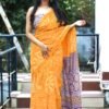Yellow Colour PURE MULMUL COTTON GADHWAL BODAR Saree