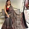 Ajrakh Elegance Muslin Saree