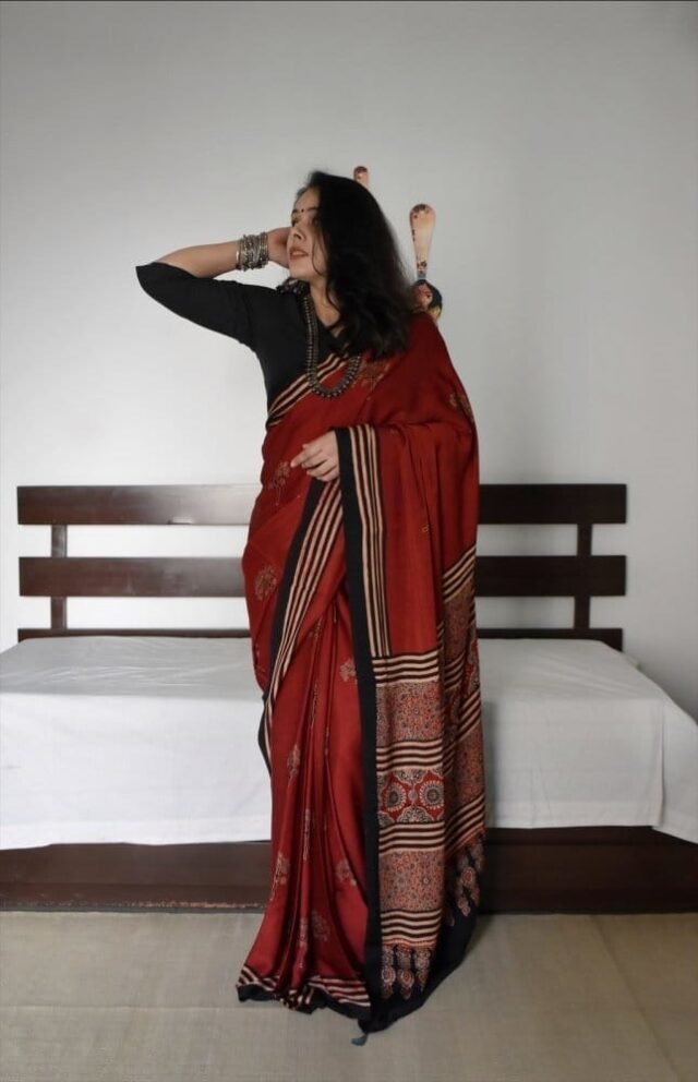 Ajrakh Essence Saree