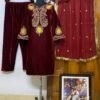 Brown Colour HEAVY VELVET WITH EMBROIDERY WORK Suit