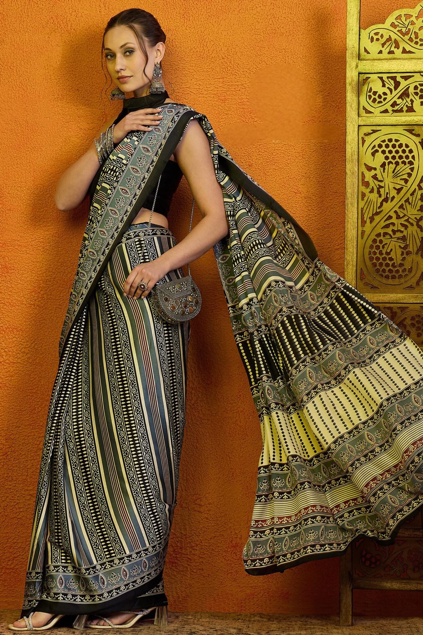 Exclusive Grey Colour AJRAKH PRINT COLLECTION - Ethnic Eleg