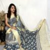 Ajrakh Dream Weaves White Ajrakh Saree