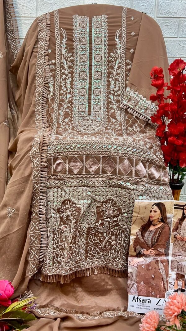 Biscyit color Pakistani Suits Dress