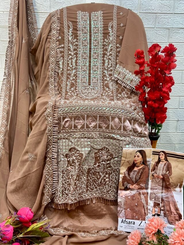 Biscyit color Pakistani Suits Dress