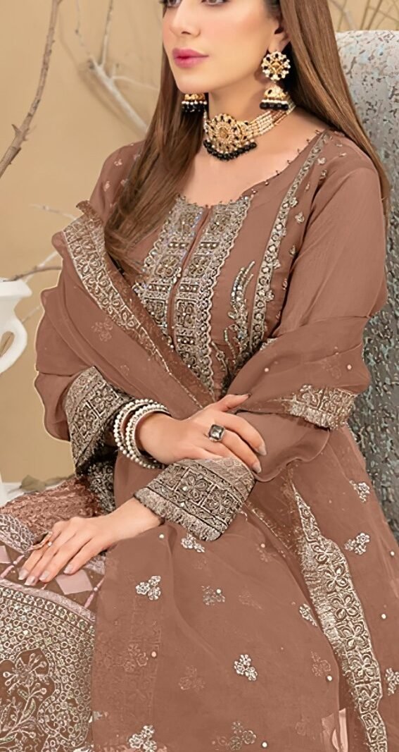 Biscyit color Pakistani Suits Dress