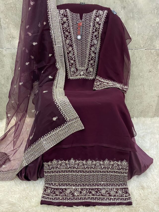 Brown color Pakistani Suits Dress