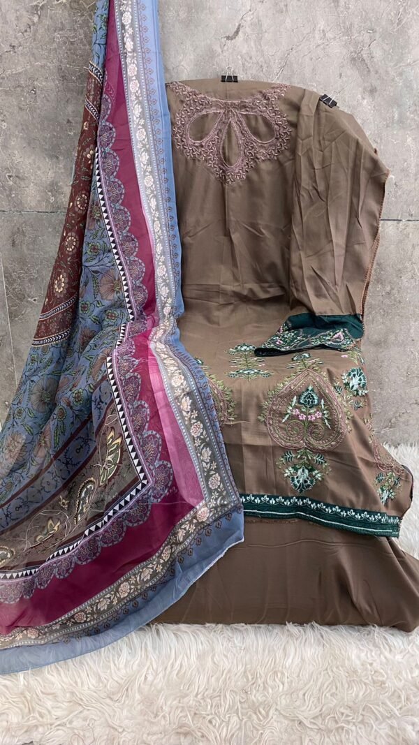 Brown color Pakistani Suits Dress