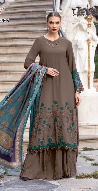 Brown color Pakistani Suits Dress