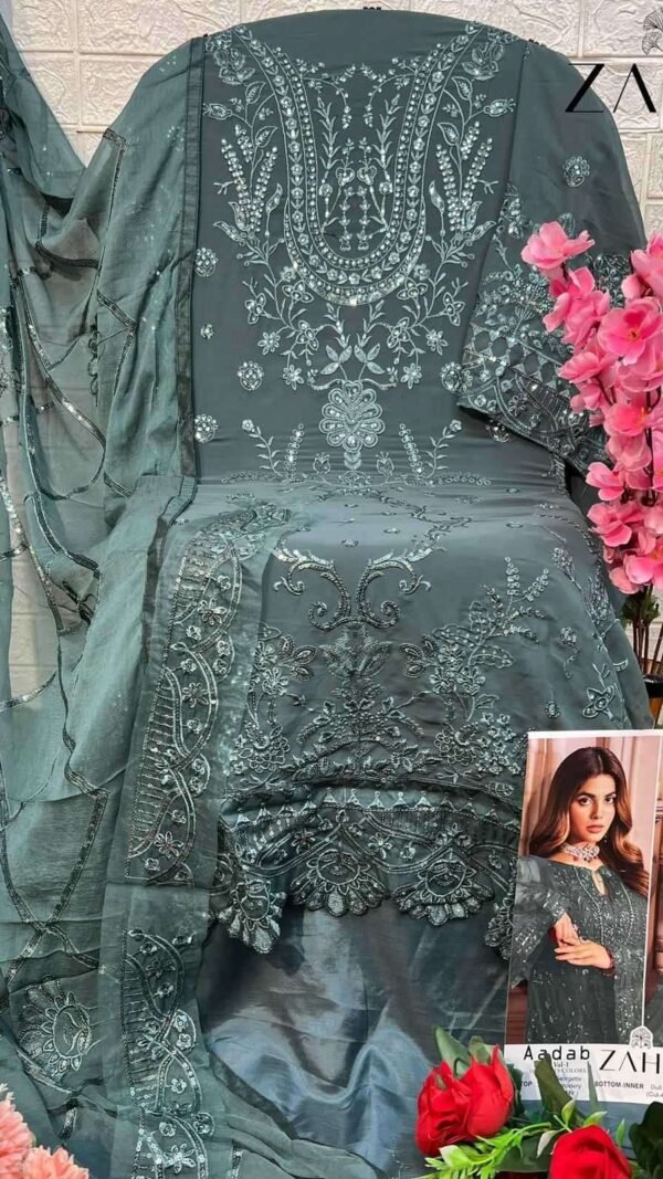 Green color Pakistani Suits Dress