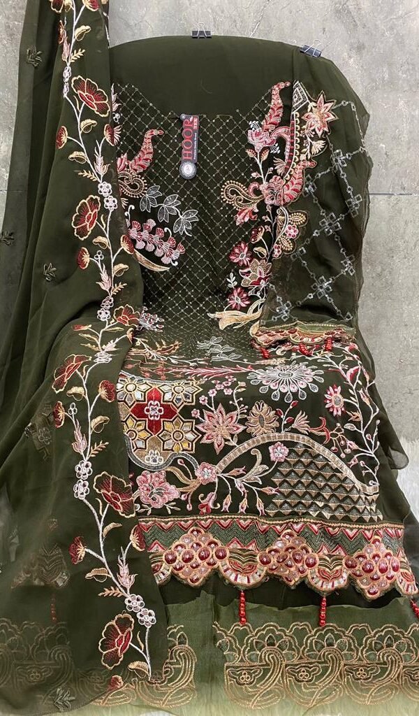 Green color Pakistani Suits Dress