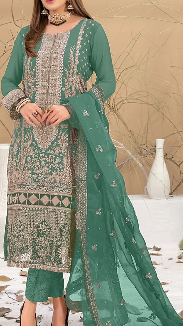 Green color Pakistani Suits Dress
