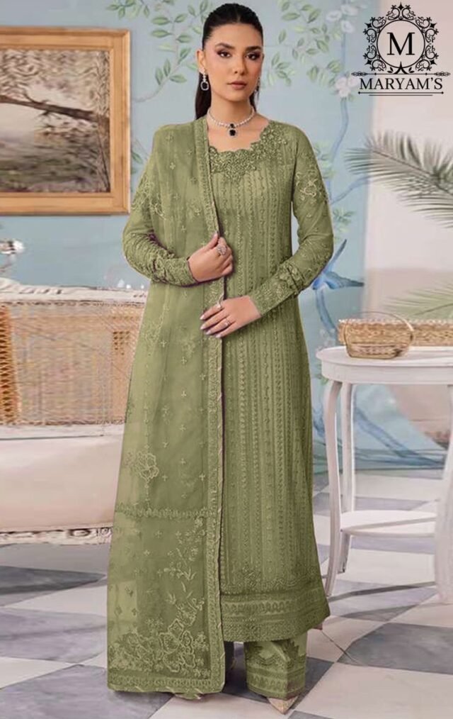 Green color Pakistani Suits Dress