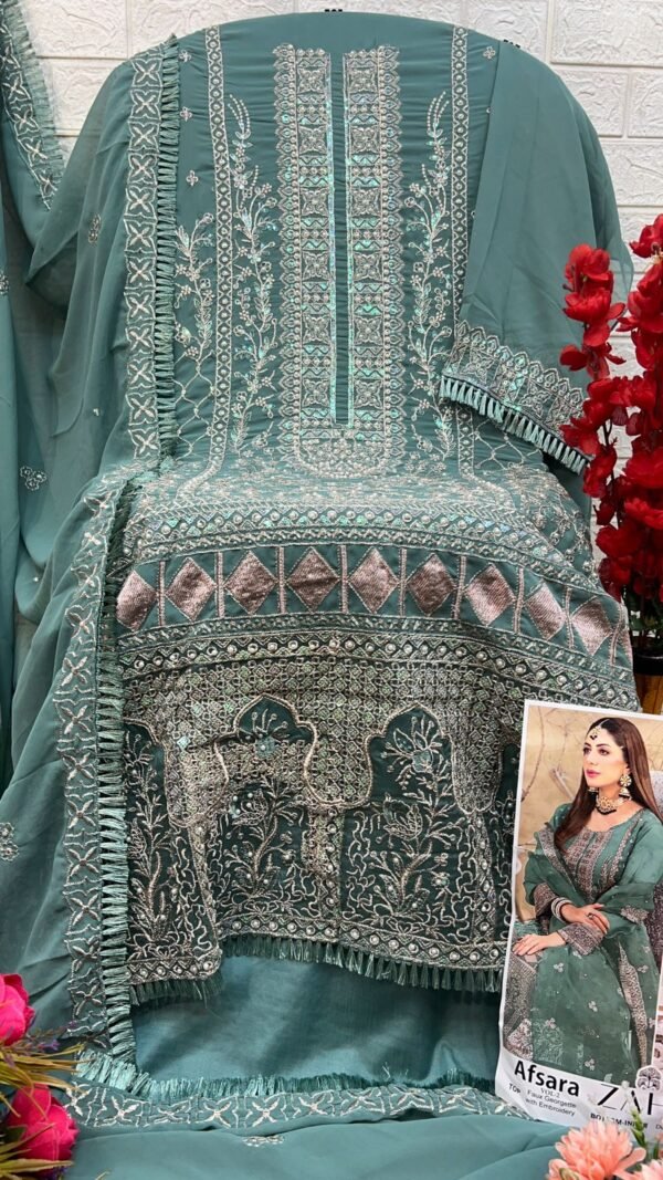 Green color Pakistani Suits Dress