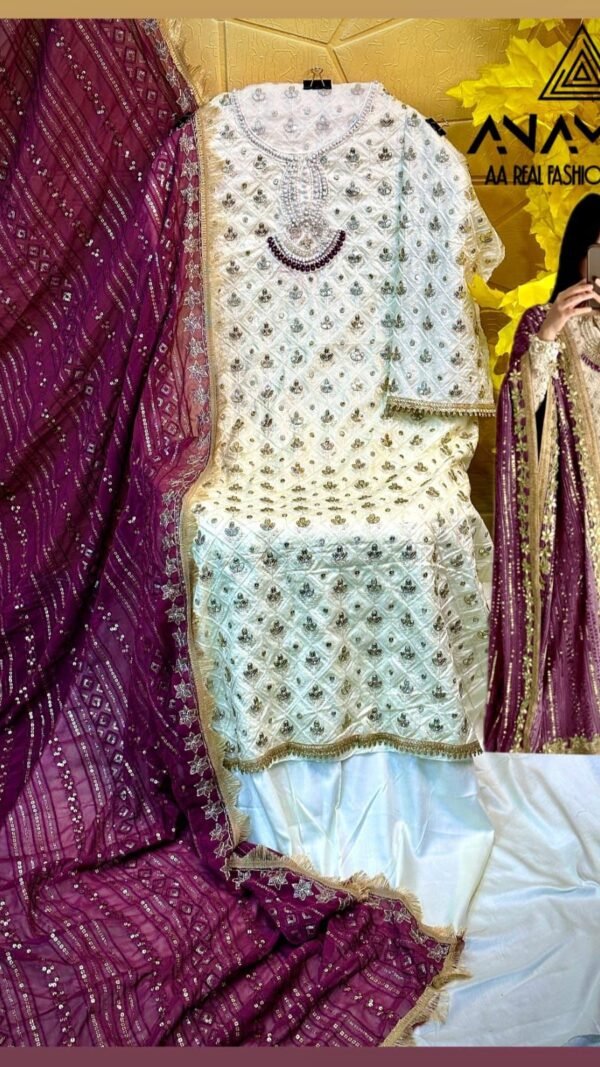 Grey Brown color Pakistani Suits Dress
