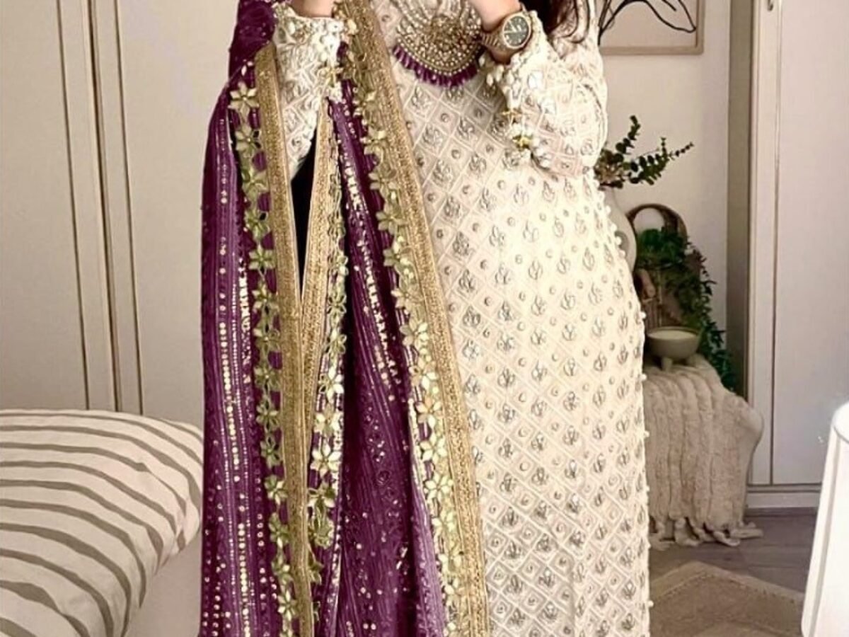 grey and purple pakistani dresses Pakistani Purple Dresses